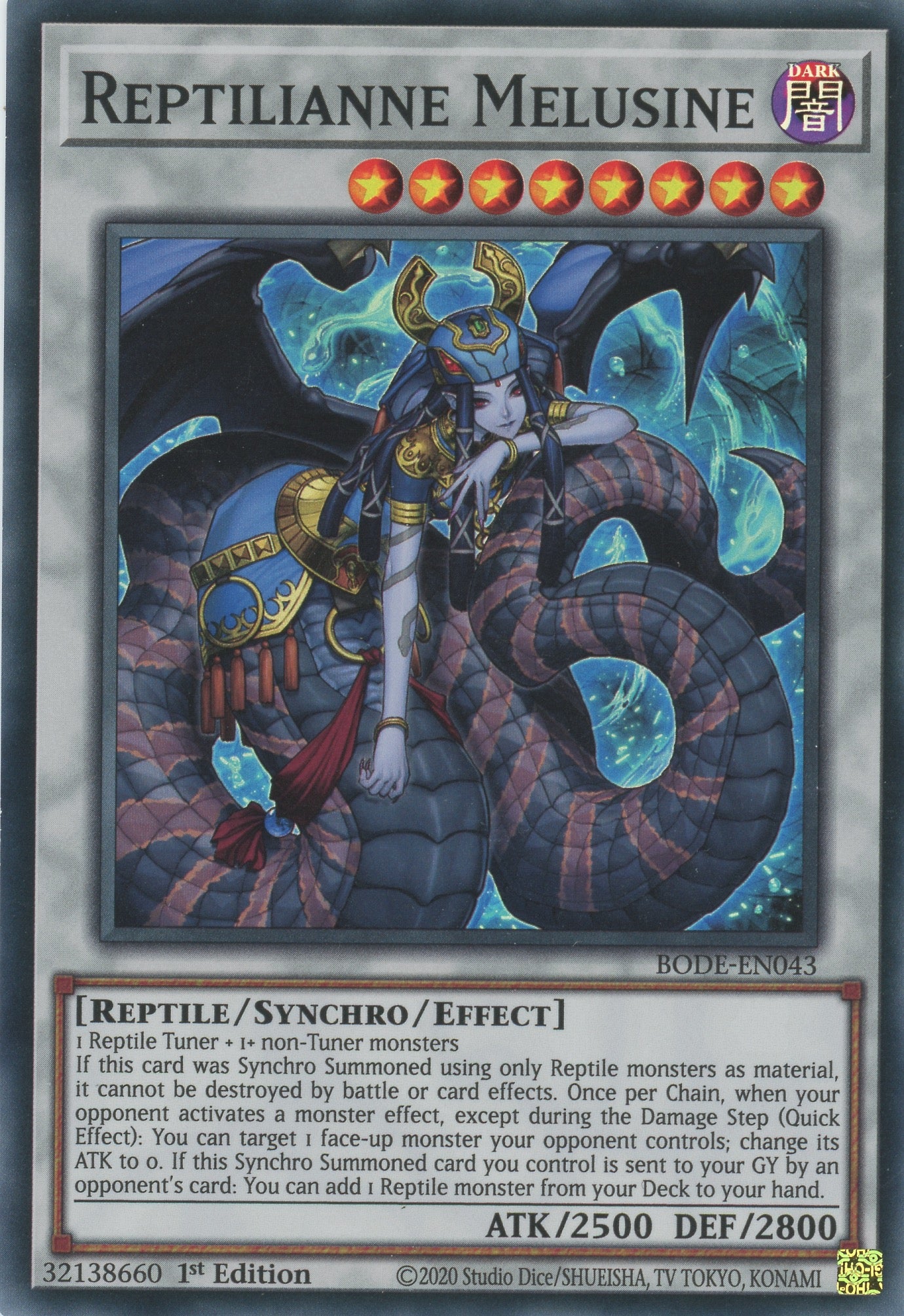 BODE-EN043 - Reptilianne Melusine - Super Rare - Effect Synchro Monster - Burst of Destiny