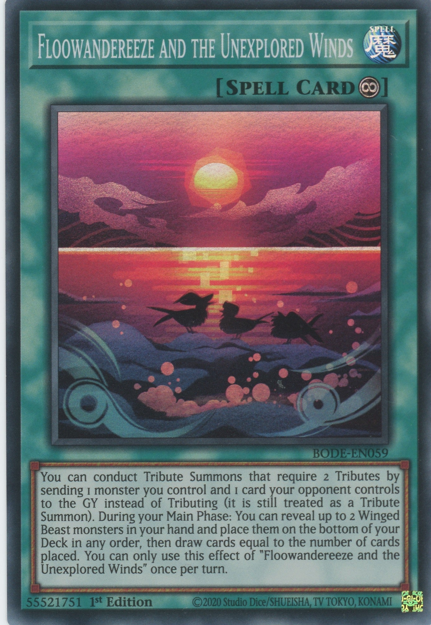 BODE-EN059 - Floowandereeze and the Unexplored Winds - Super Rare - Continuous Spell - Burst of Destiny