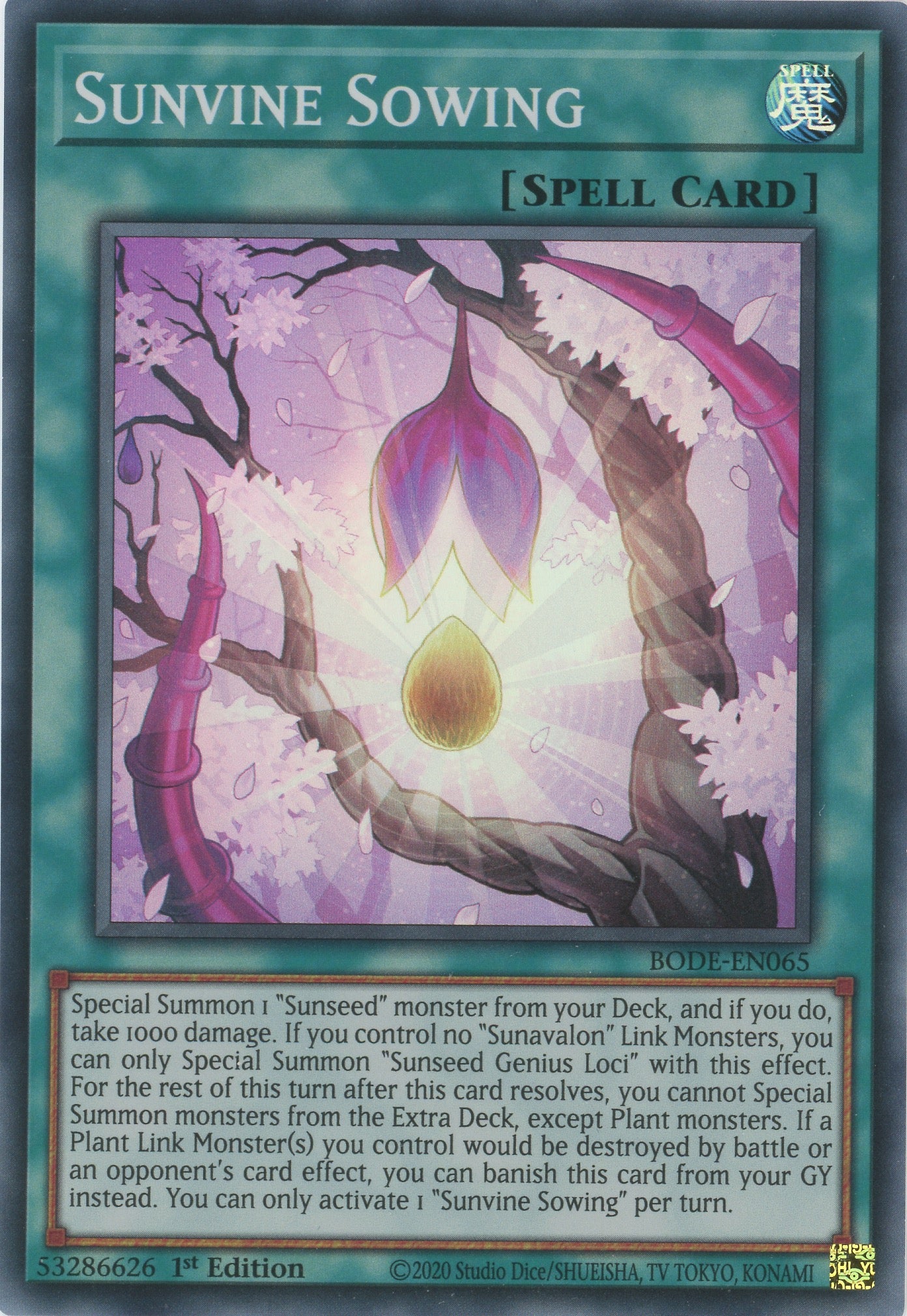 BODE-EN065 - Sunvine Sowing - Super Rare - Normal Spell - Burst of Destiny