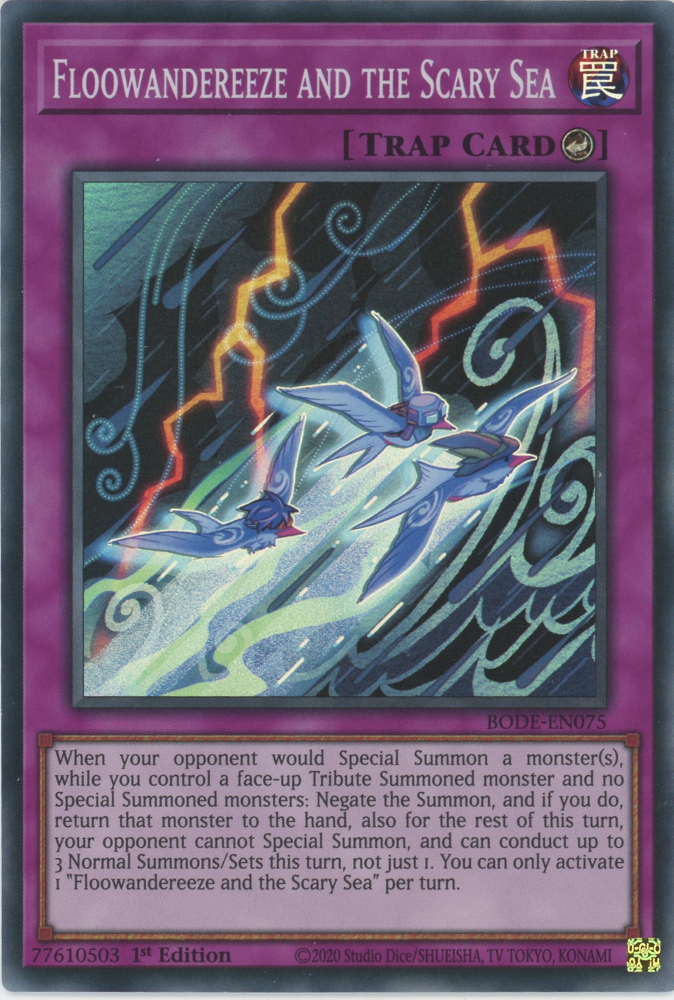 BODE-EN075 - Floowandereeze and the Scary Sea - Super Rare - Counter Trap - Burst of Destiny