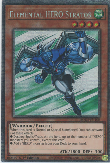 BODE-EN100 - Elemental HERO Stratos - Starlight Rare - Burst of Destiny