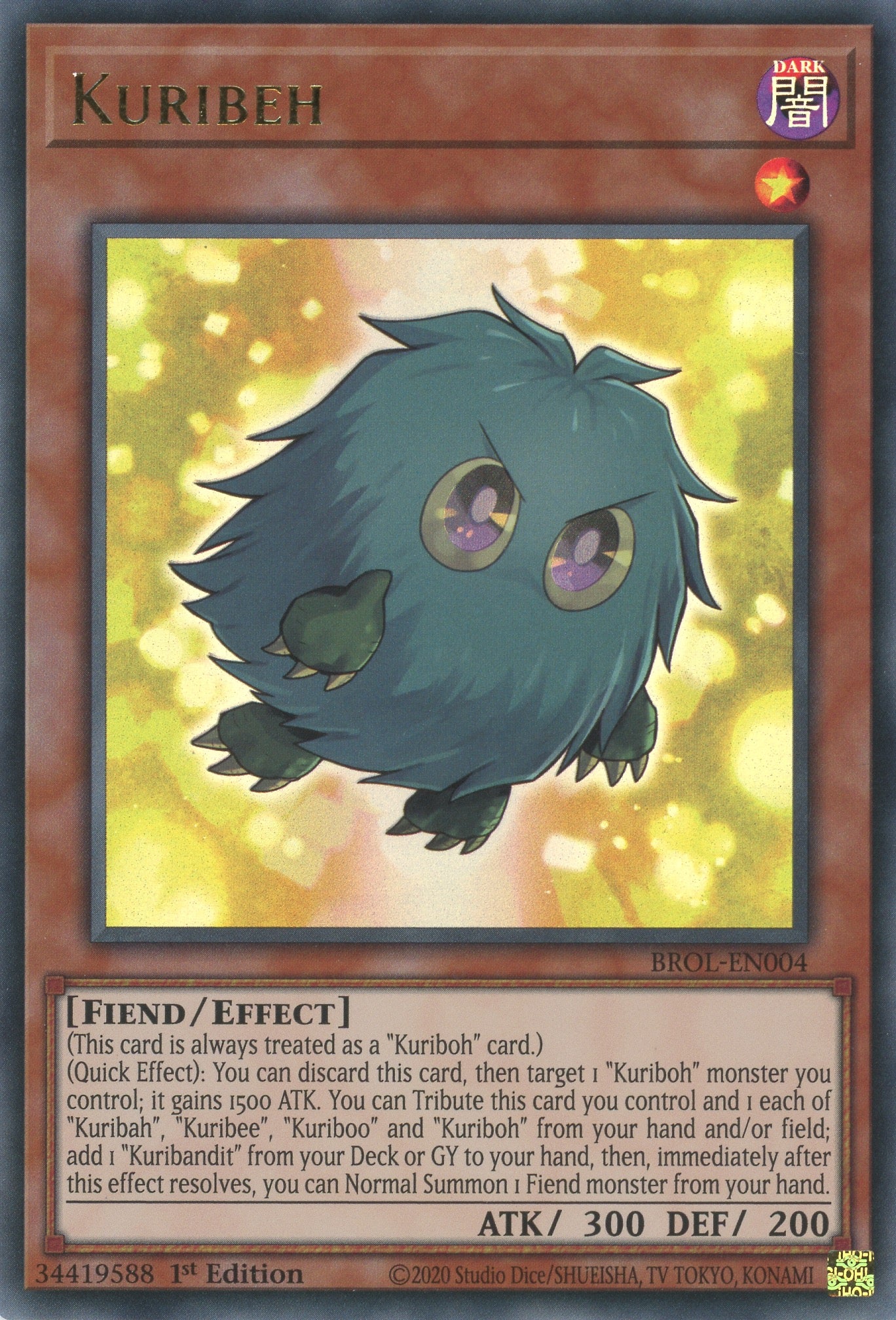 BROL-EN004 - Kuribeh - Ultra Rare - Effect Monster - Brothers of Legend