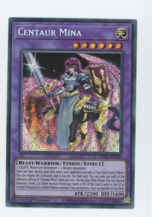 BROL-EN020 - Centaur Mina - Secret Rare - Effect Fusion Monster - Brothers of Legend
