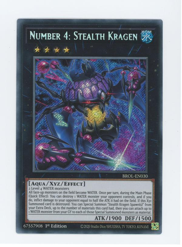 BROL-EN030 - Number 4: Stealth Kragen - Secret Rare - Effect Xyz Monster - Brothers of Legend