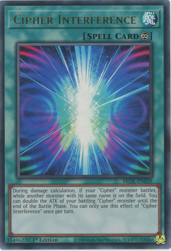 BROL-EN039 - Cipher Interference - Ultra Rare - Continuous Spell - Brothers of Legend