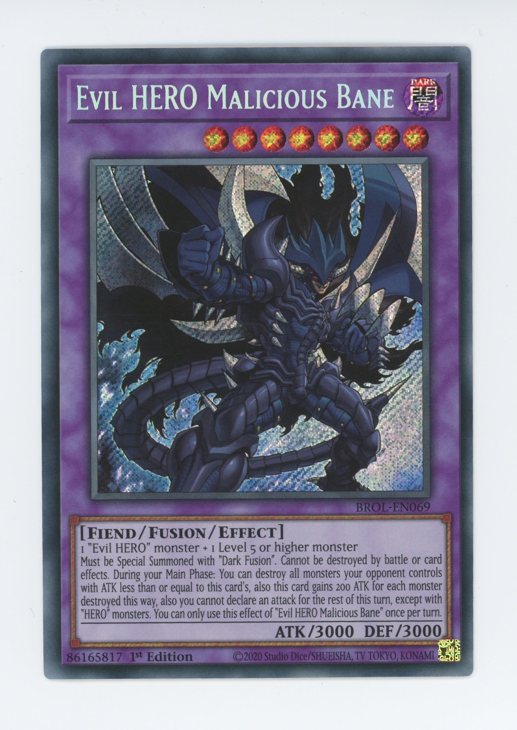 BROL-EN069 - Evil HERO Malicious Bane - Secret Rare - Effect Fusion Monster - Brothers of Legend