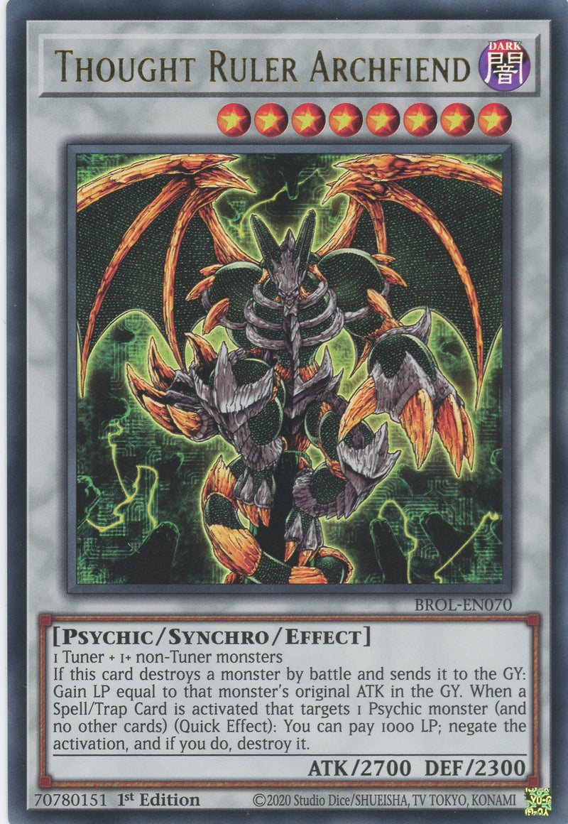 BROL-EN070 - Thought Ruler Archfiend - Ultra Rare - Effect Synchro Monster - Brothers of Legend