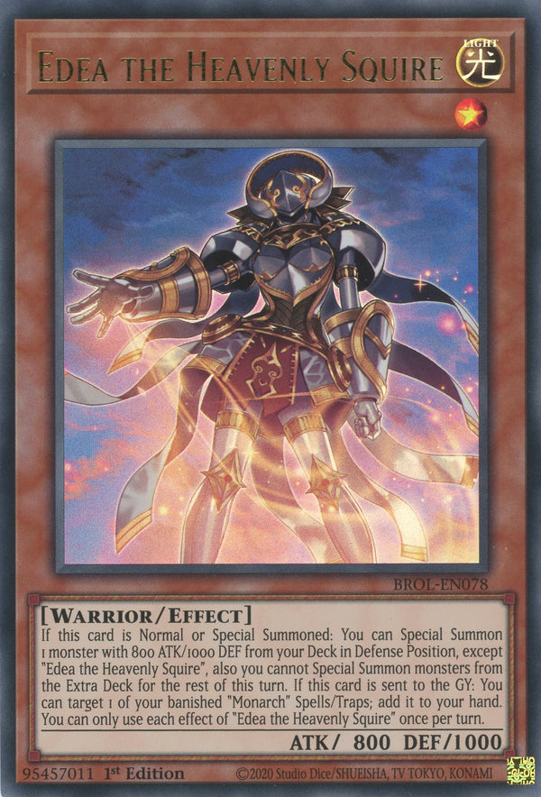 BROL-EN078 - Edea the Heavenly Squire - Ultra Rare - Effect Monster - Brothers of Legend