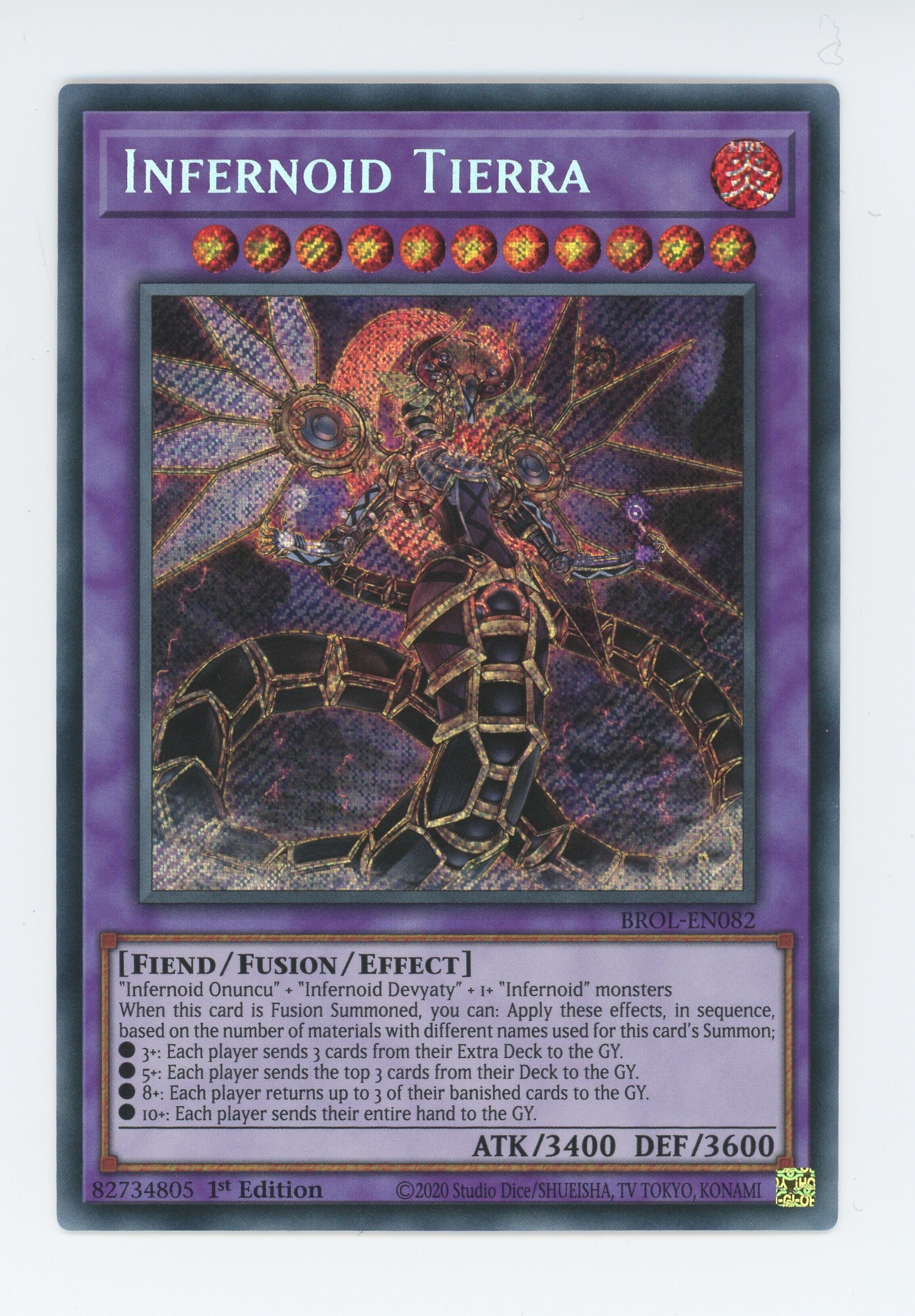 BROL-EN082 - Infernoid Tierra - Secret Rare - Effect Fusion Monster - Brothers of Legend