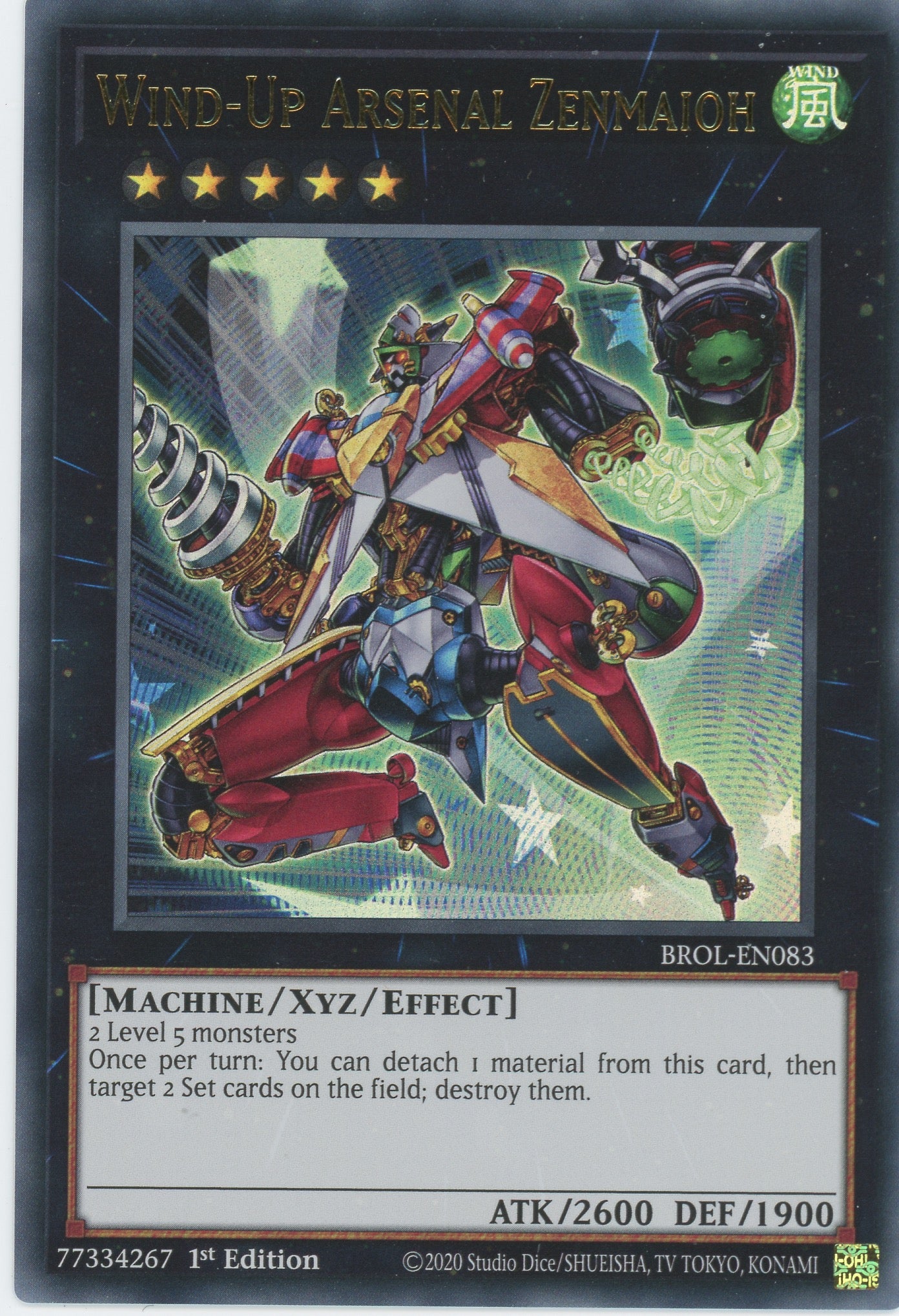 BROL-EN083 - Wind-Up Arsenal Zenmaioh - Ultra Rare - Effect Xyz Monster - Brothers of Legend