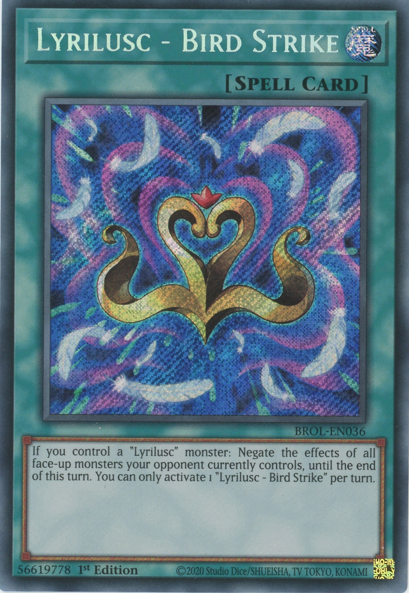 BROL-EN036 - Lyrilusc - Bird Strike - Secret Rare - Normal Spell - Brothers of Legend