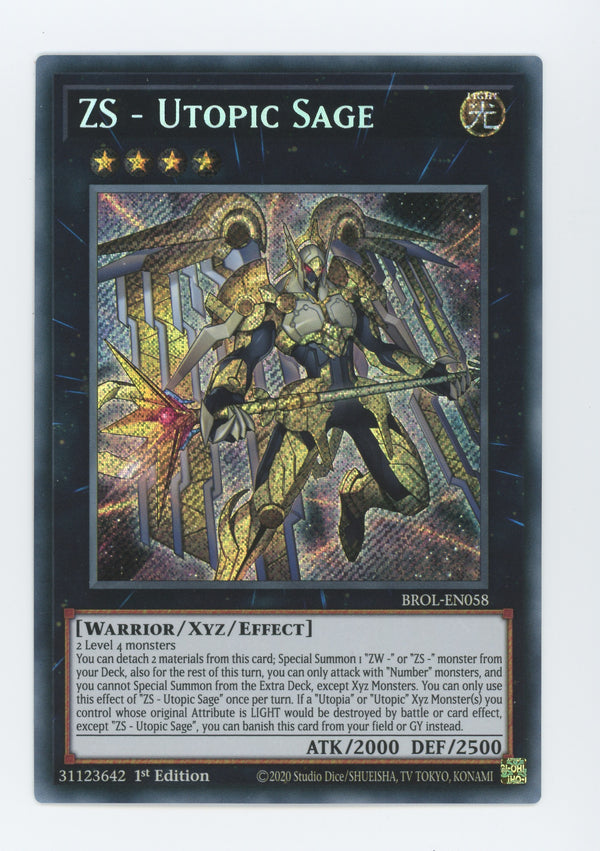 BROL-EN058 - ZS - Utopic Sage - Secret Rare - Effect Xyz Monster - Brothers of Legend
