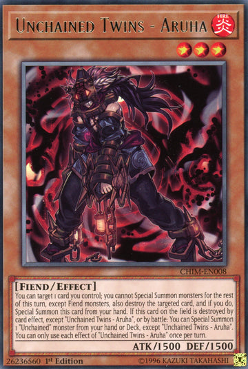 CHIM-EN008 - Unchained Twins - Aruha - Rare - Chaos Impact - 1st Edition