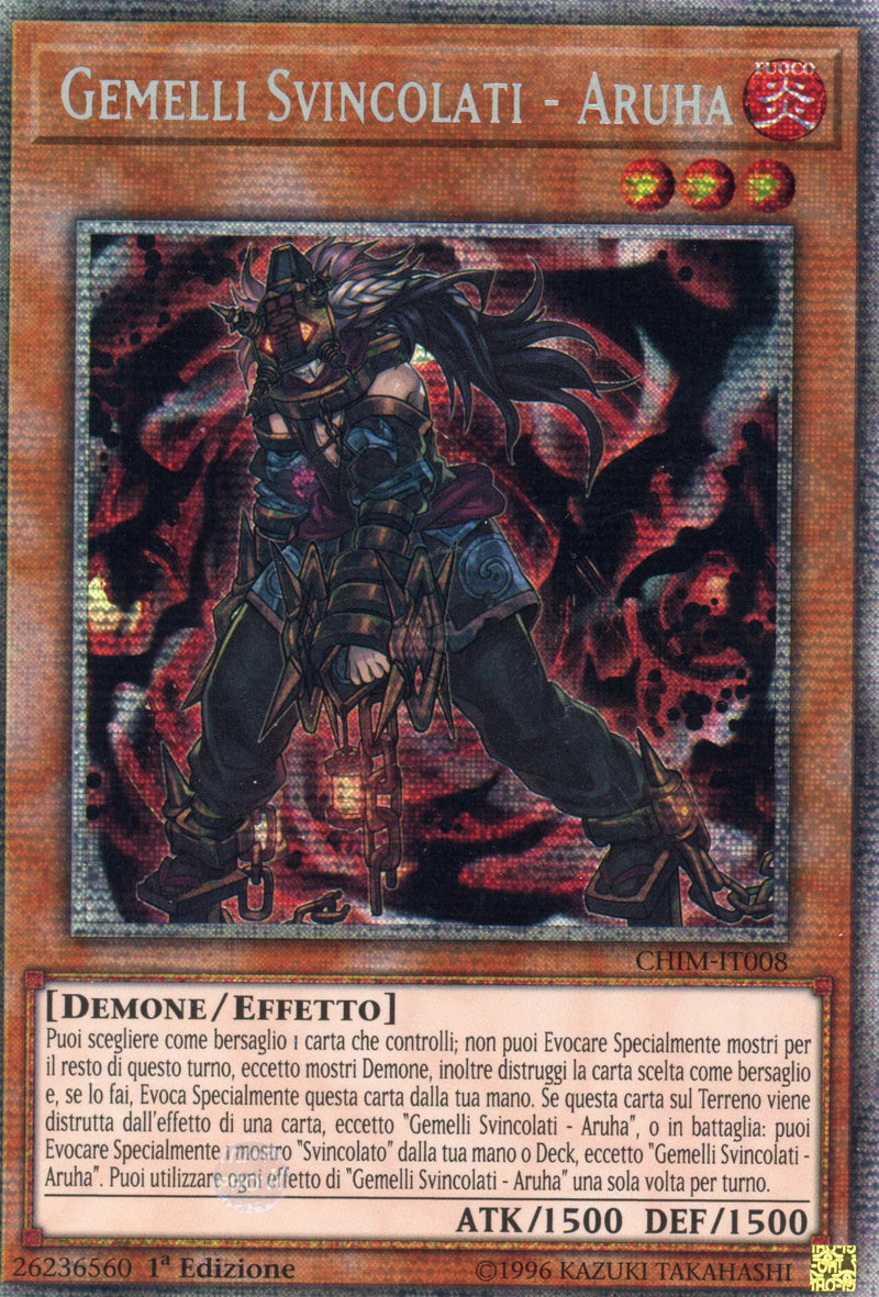 CHIM-IT008 - Unchained Twins - Aruha -Starlight Rare - Effect Monster - 1st Edition - Chaos Impact - Italian