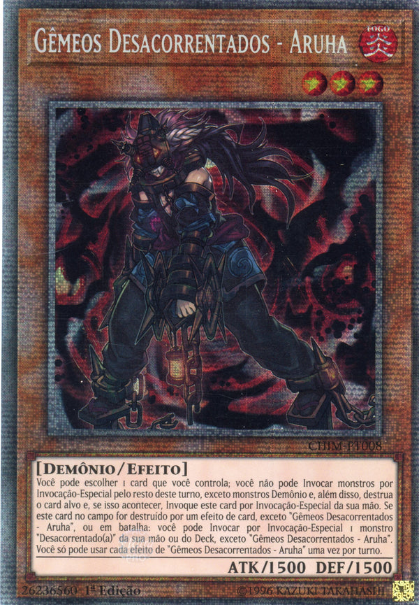 CHIM-PT008 - Unchained Twins - Aruha -Starlight Rare - Effect Monster - 1st Edition - Chaos Impact - Portuguese