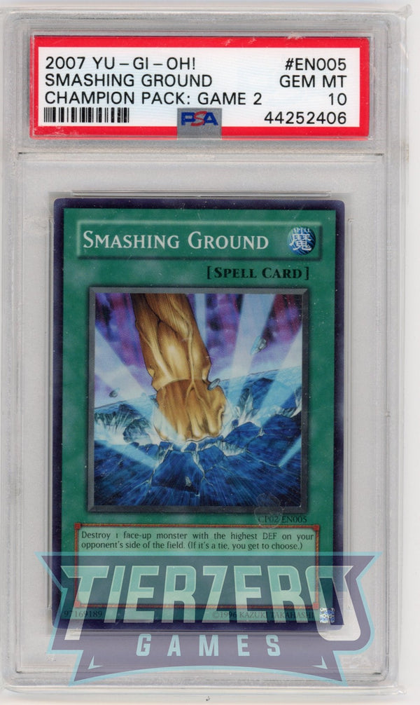 CP02-EN005 - Smashing Ground - Super Rare - PSA 10 - B