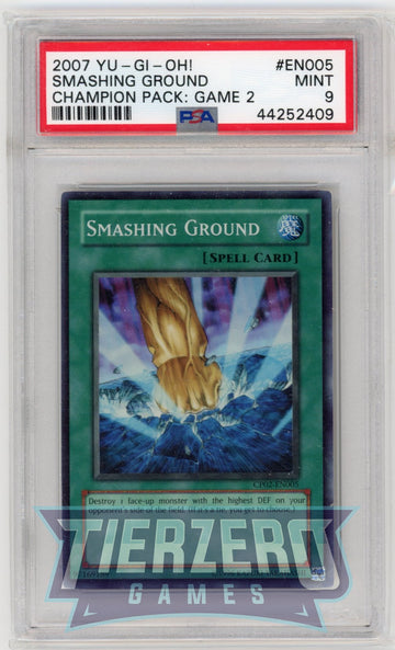 CP02-EN005 - Smashing Ground - Super Rare - Champion Pack 2 - PSA 9