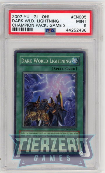 CP03-EN005 - Dark World Lightning - Super Rare - Champion Pack 3 - PSA 9