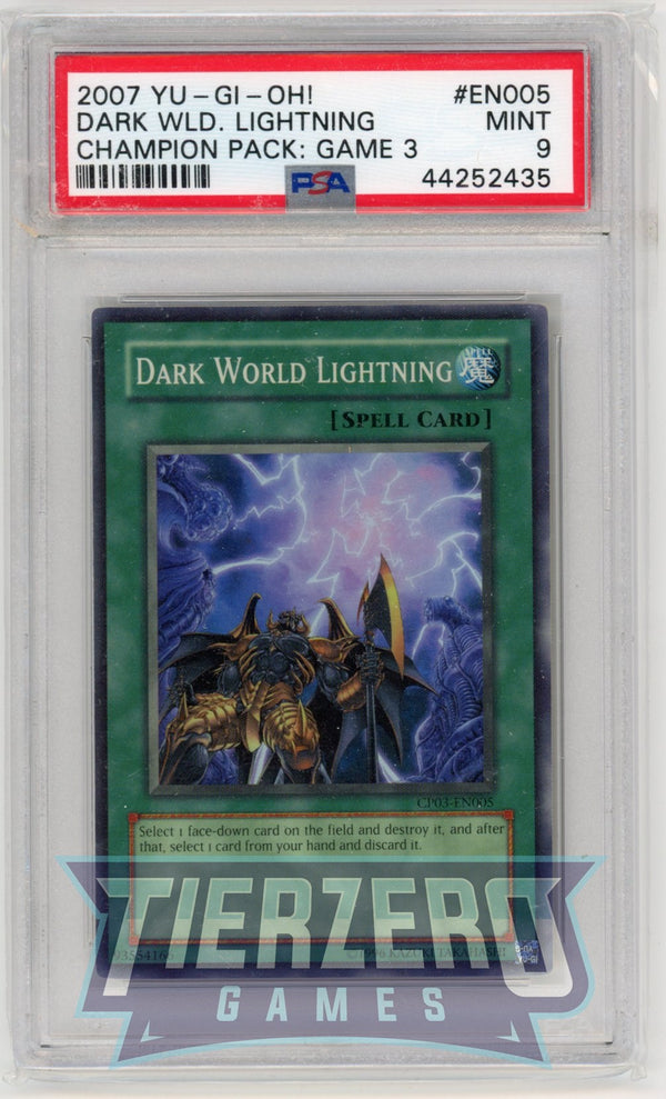 CP03-EN005 - Dark World Lightning - Super Rare - PSA 9 - B