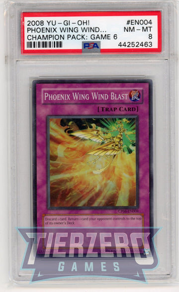 CP06-EN004 - Phoenix Wing Wind Blast - Super Rare - Champion Pack 6 - PSA 8