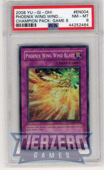 CP06-EN004 - Phoenix Wing Wind Blast - Super Rare - Champion Pack 6 - PSA 8