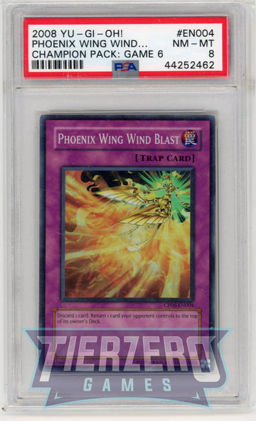 CP06-EN004 - Phoenix Wing Wind Blast - Super Rare - Champion Pack 6 - PSA 8