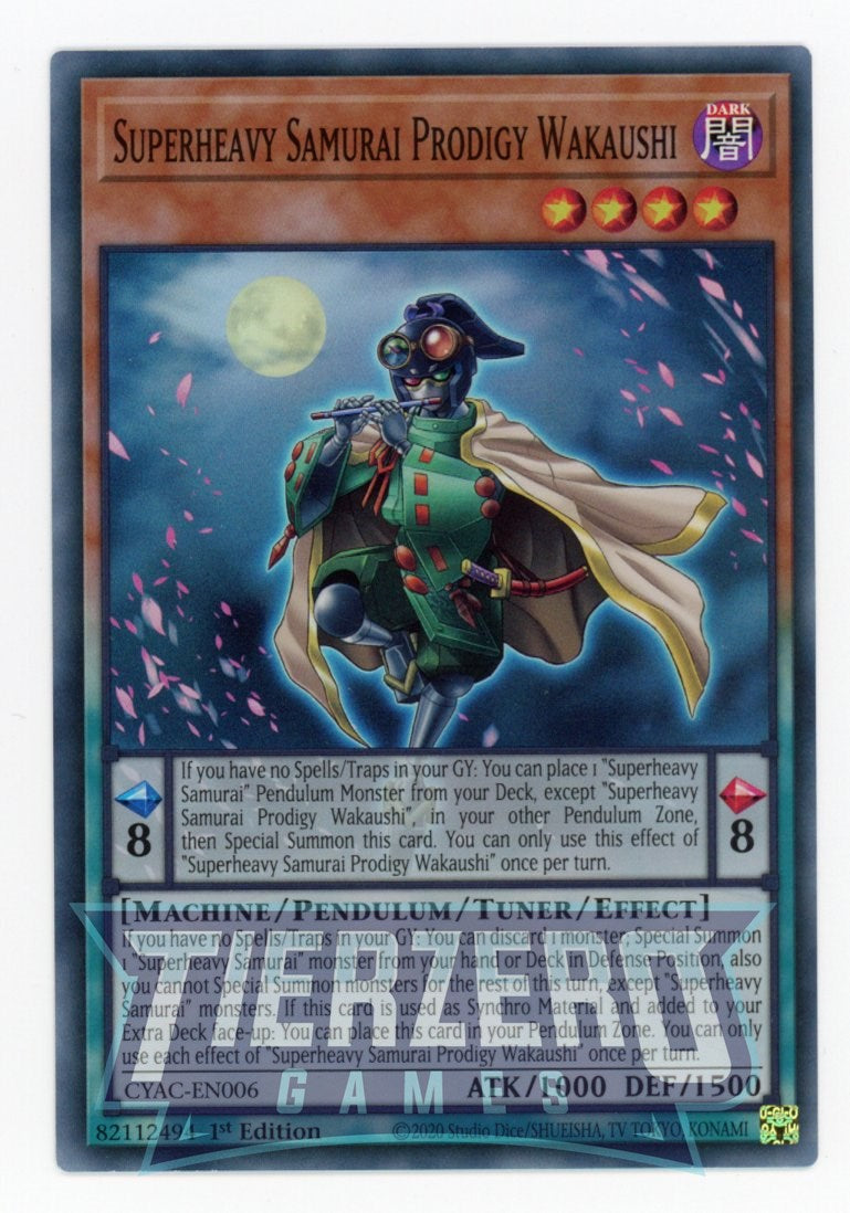 CYAC-EN006 - Superheavy Samurai Prodigy Wakaushi - Super Rare - Effect Tuner Pendulum Monster - Cyberstorm Access