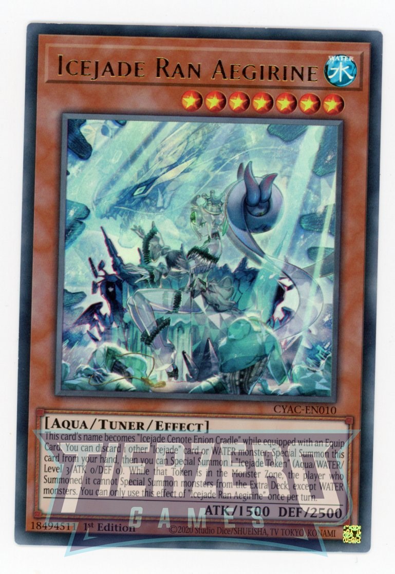 CYAC-EN010 - Icejade Ran Aegirine - Ultra Rare - Effect Tuner monster - Cyberstorm Access