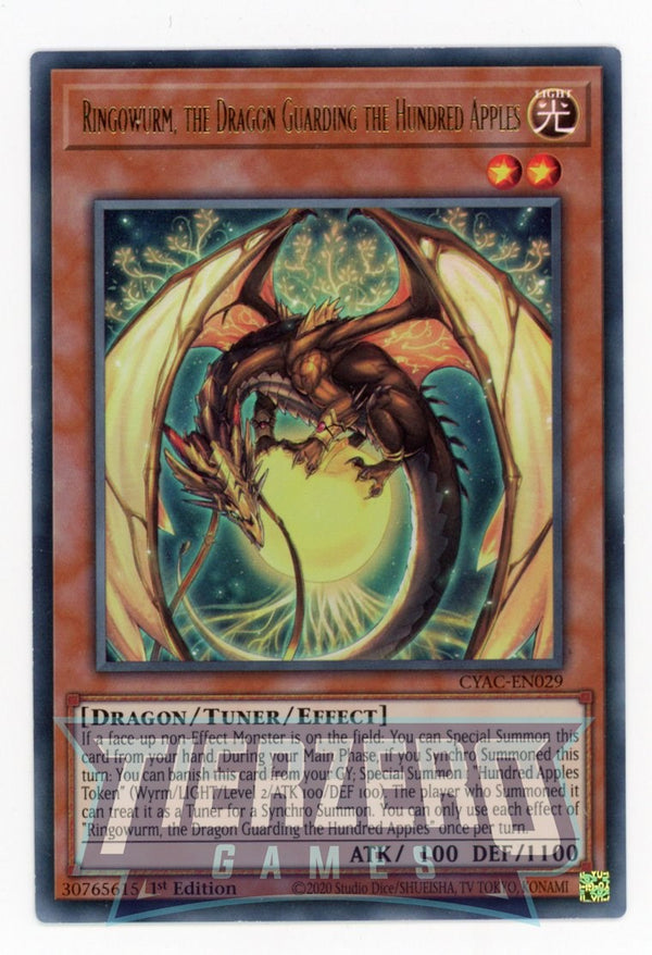 CYAC-EN029 - Ringowurm, the Dragon Guarding the Hundred Apples - Ultra Rare - Effect Tuner monster - Cyberstorm Access