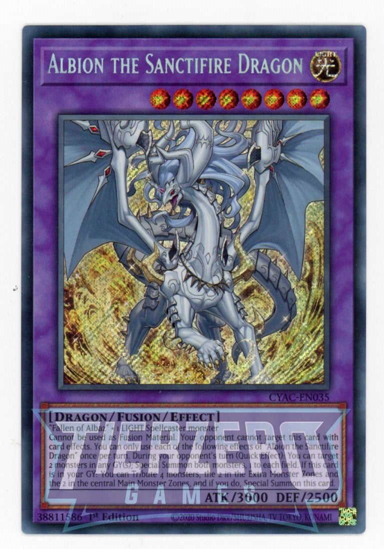 CYAC-EN035 - Albion the Sanctifire Dragon - Secret Rare - Effect Fusion Monster - Cyberstorm Access