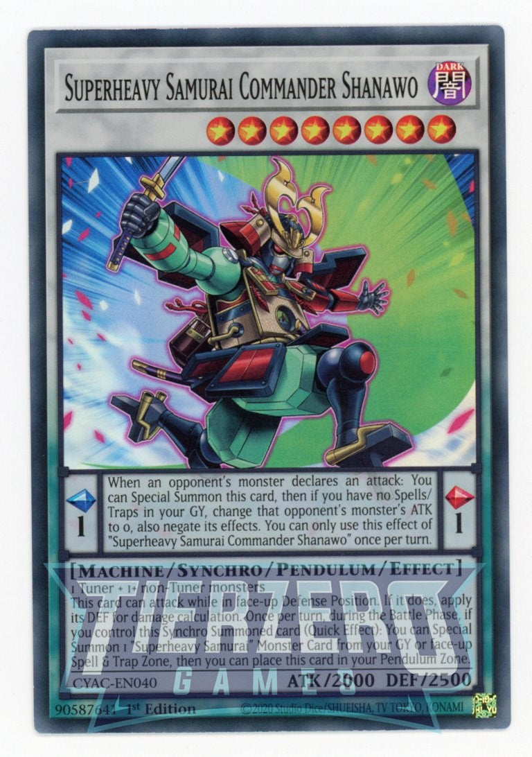 CYAC-EN040 - Superheavy Samurai Commander Shanawo - Super Rare - Effect Synchro Pendulum Monster - Cyberstorm Access