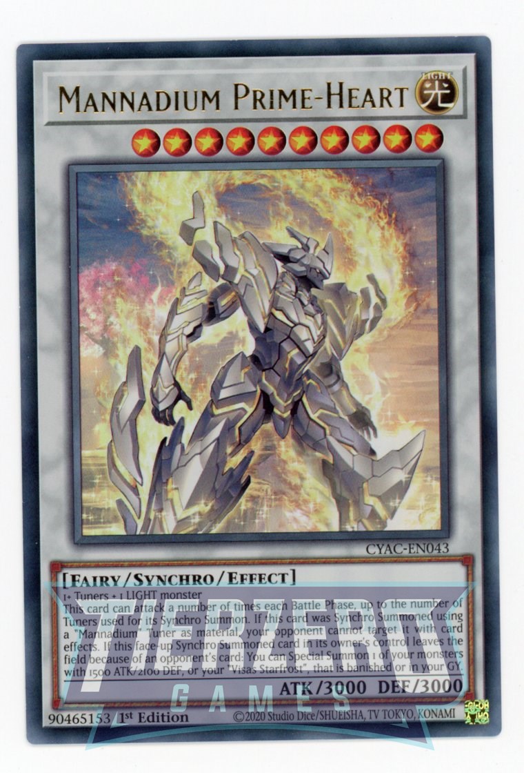 CYAC-EN043 - Mannadium Prime-Heart - Ultra Rare - Effect Synchro Monster - Cyberstorm Access