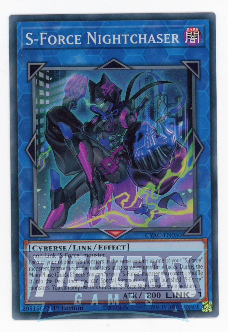 CYAC-EN050 - S-Force Nightchaser - Super Rare - Effect Link Monster - Cyberstorm Access