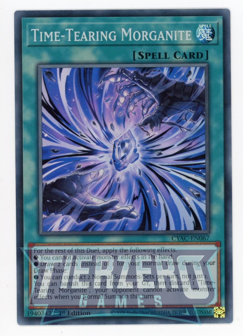 CYAC-EN067 - Time-Tearing Morganite - Super Rare - Normal Spell - Cyberstorm Access