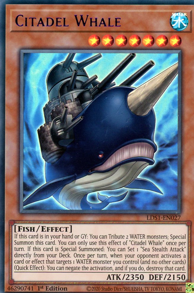 LDS1-EN027 - Citadel Whale - Blue Ultra Rare - Effect Monster - Legendary Duelists Season 1