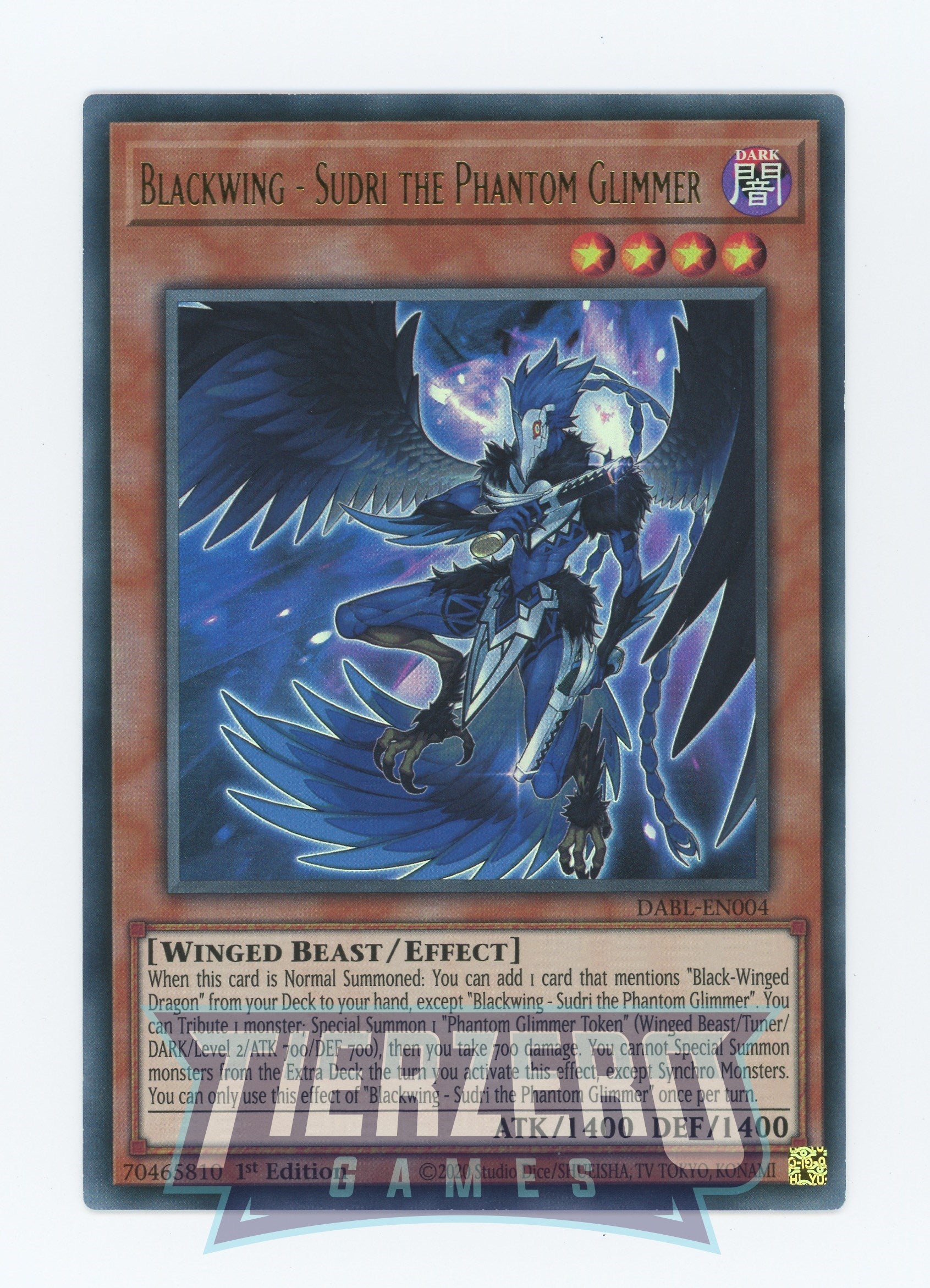 DABL-EN004 - Blackwing - Sudri the Phantom Glimmer - Ultra Rare - Effect Monster - Darkwing Blast