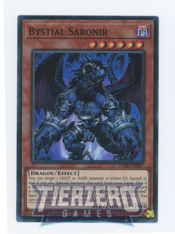 DABL-EN007 - Bystial Saronir - Super Rare - Effect Monster - Darkwing Blast