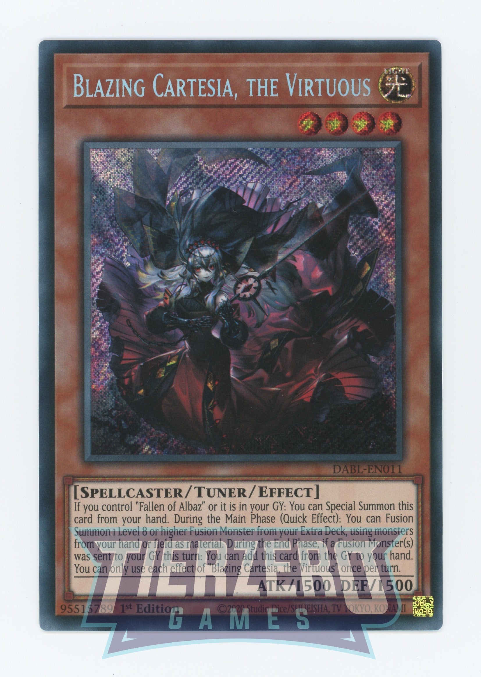 DABL-EN011 - Blazing Cartesia, the Virtuous - Secret Rare - Effect Tuner monster - Darkwing Blast