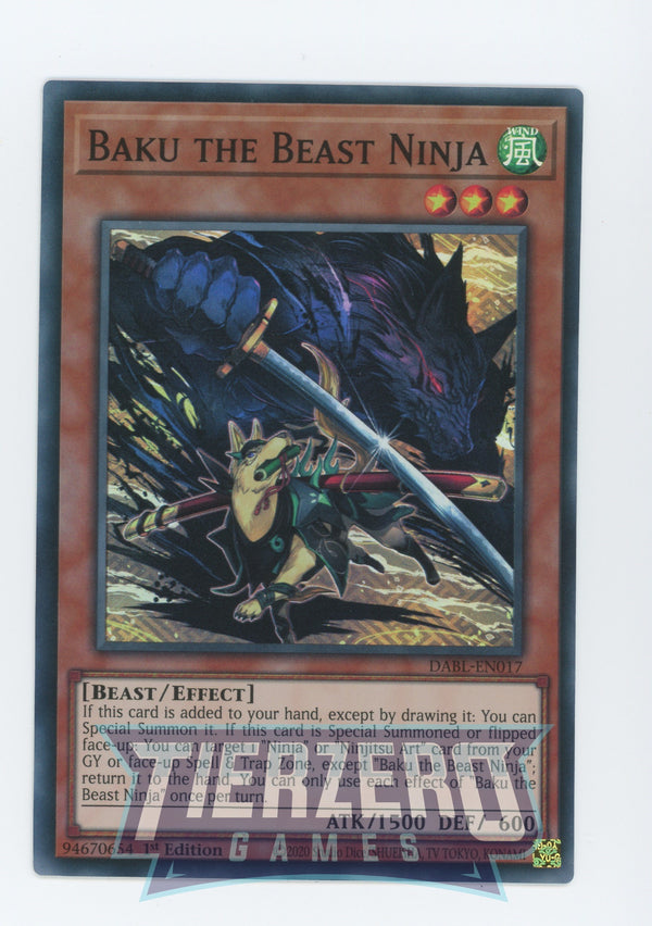DABL-EN017 - Baku the Beast Ninja - Super Rare - Effect Monster - Darkwing Blast