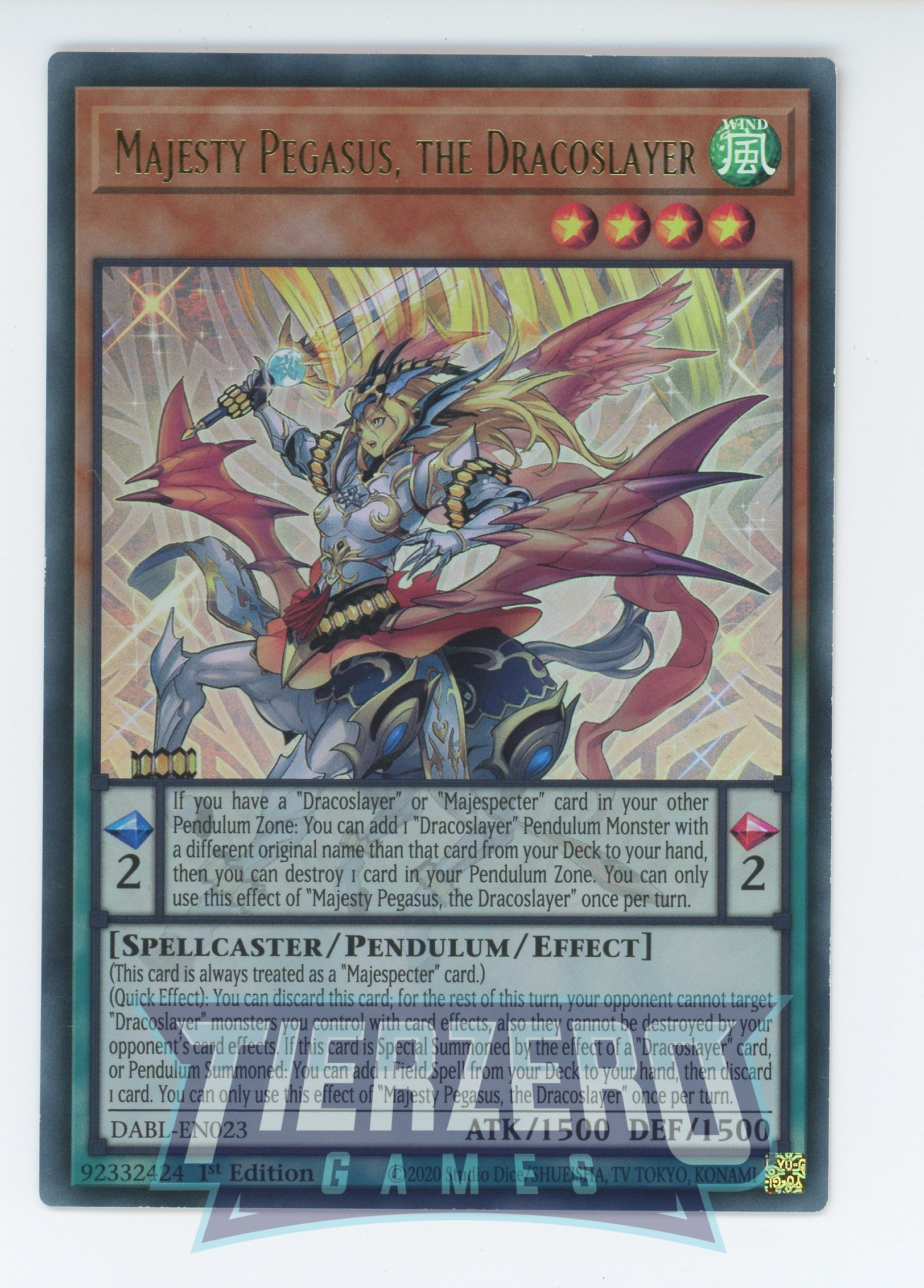 DABL-EN023 - Majesty Pegasus, the Dracoslayer - Ultra Rare - Effect Pendulum Monster - Darkwing Blast