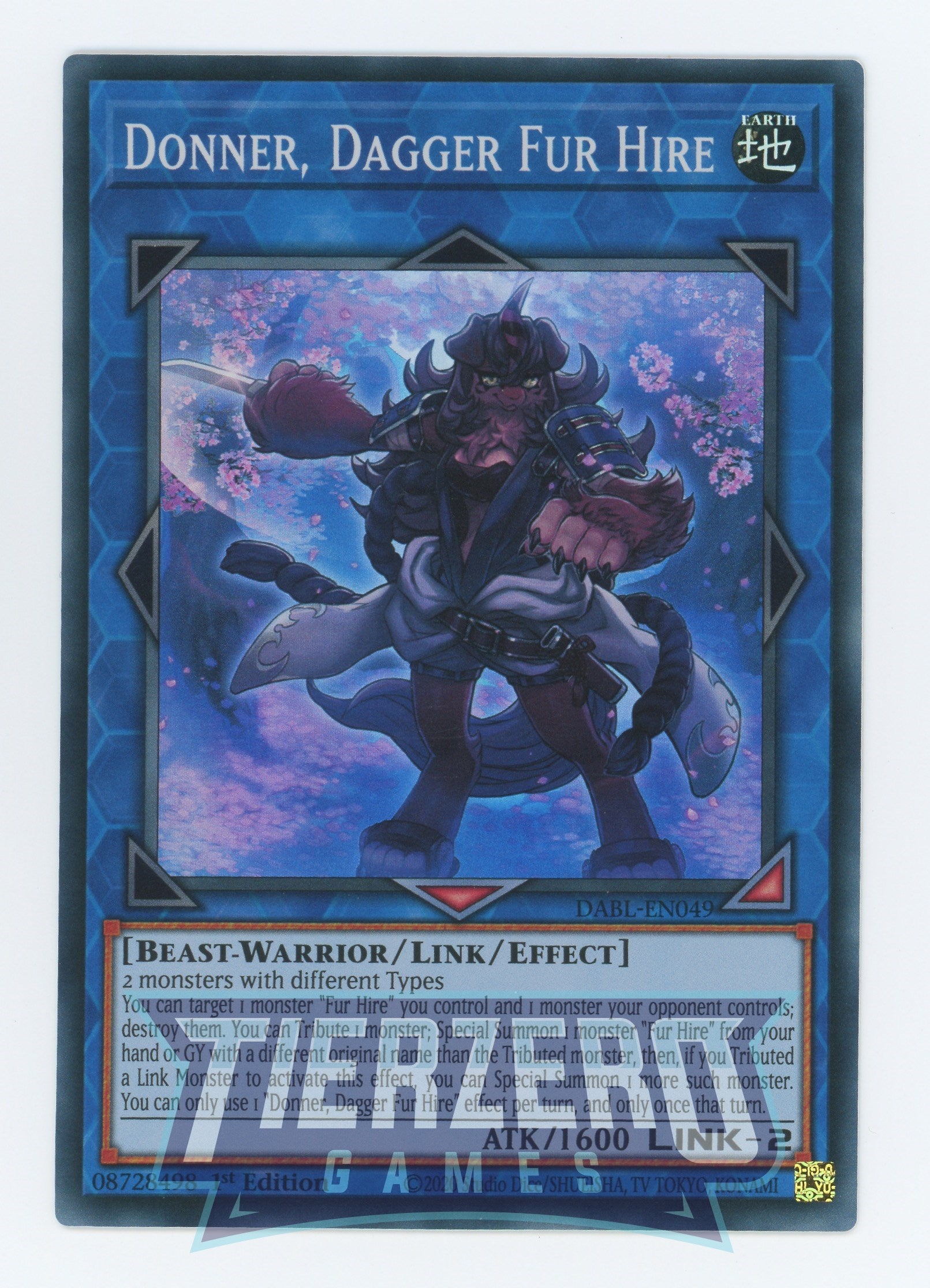 DABL-EN049 - Donner, Dagger Fur Hire - Super Rare - Effect Link Monster - Darkwing Blast