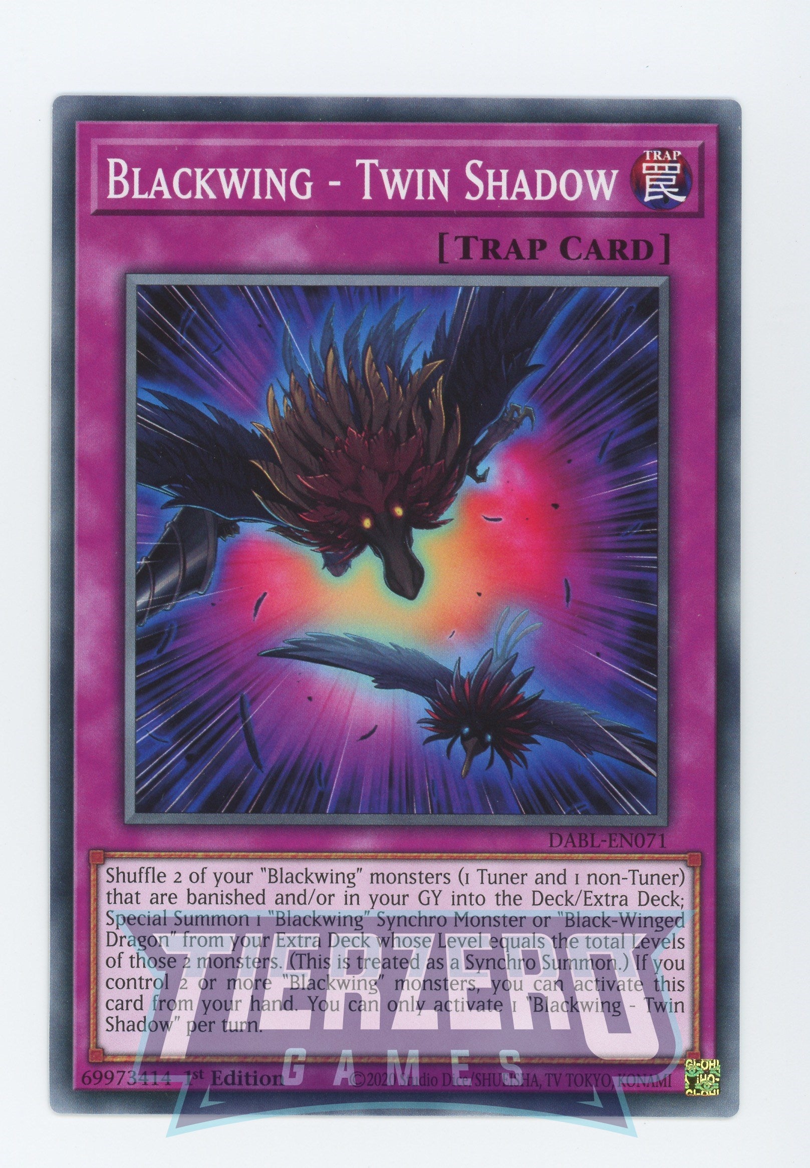 DABL-EN071 - Blackwing - Twin Shadow - Common - Normal Trap - Darkwing Blast