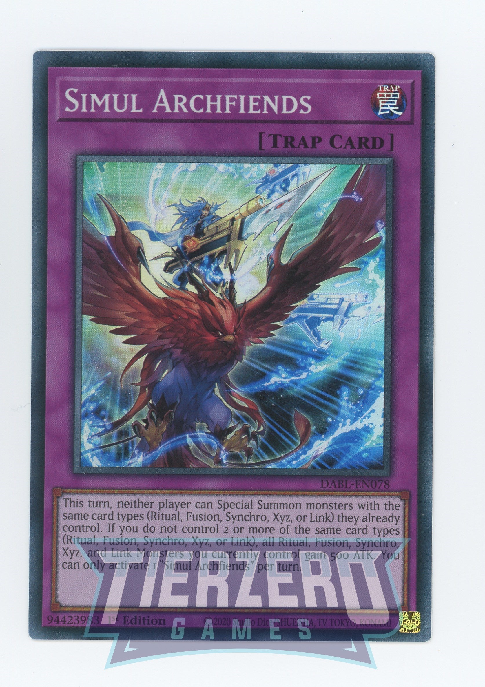 DABL-EN078 - Simul Archfiends - Super Rare - Normal Trap - Darkwing Blast