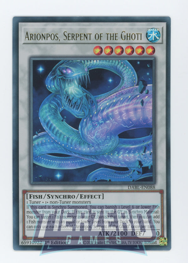 DABL-EN088 - Arionpos, Serpent of the Ghoti - Ultra Rare - Effect Synchro Monster - Darkwing Blast