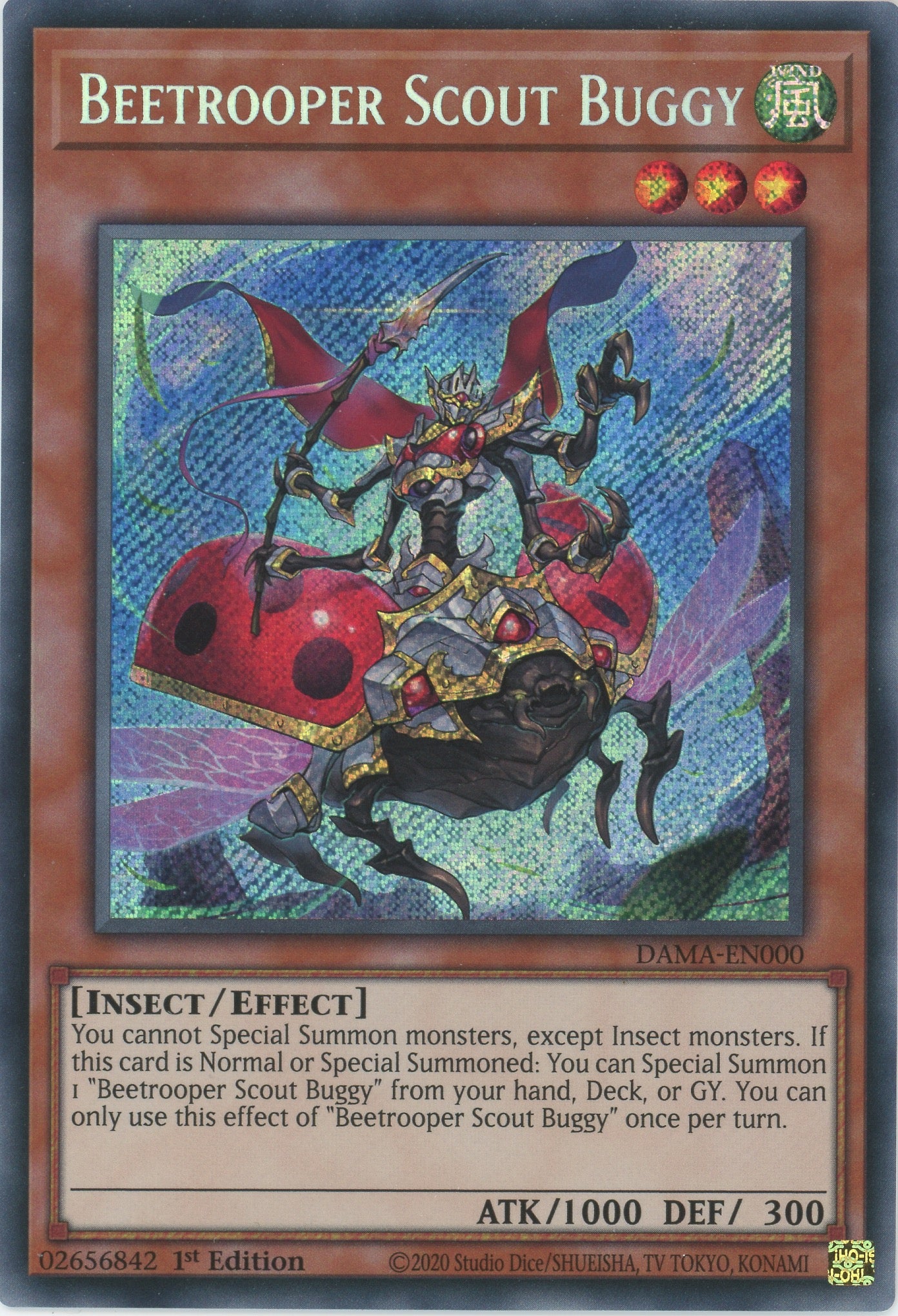 DAMA-EN000 - Beetrooper Scout Buggy - Secret Rare - Effect Monster - Dawn of Majesty