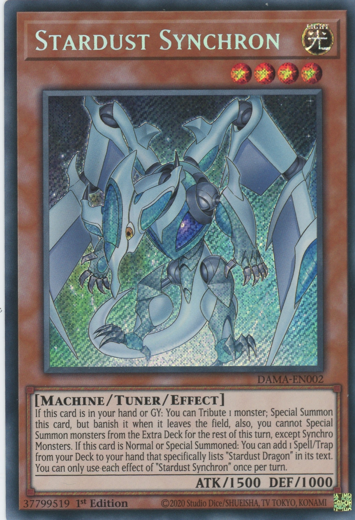 DAMA-EN002 - Stardust Synchron - Secret Rare - Effect Tuner monster - Dawn of Majesty