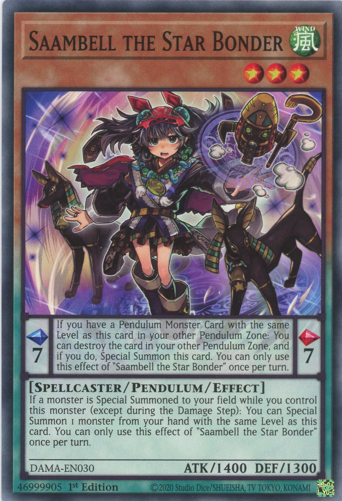 DAMA-EN030 - Saambell the Star Bonder - Common - Effect Pendulum Monster - Dawn of Majesty