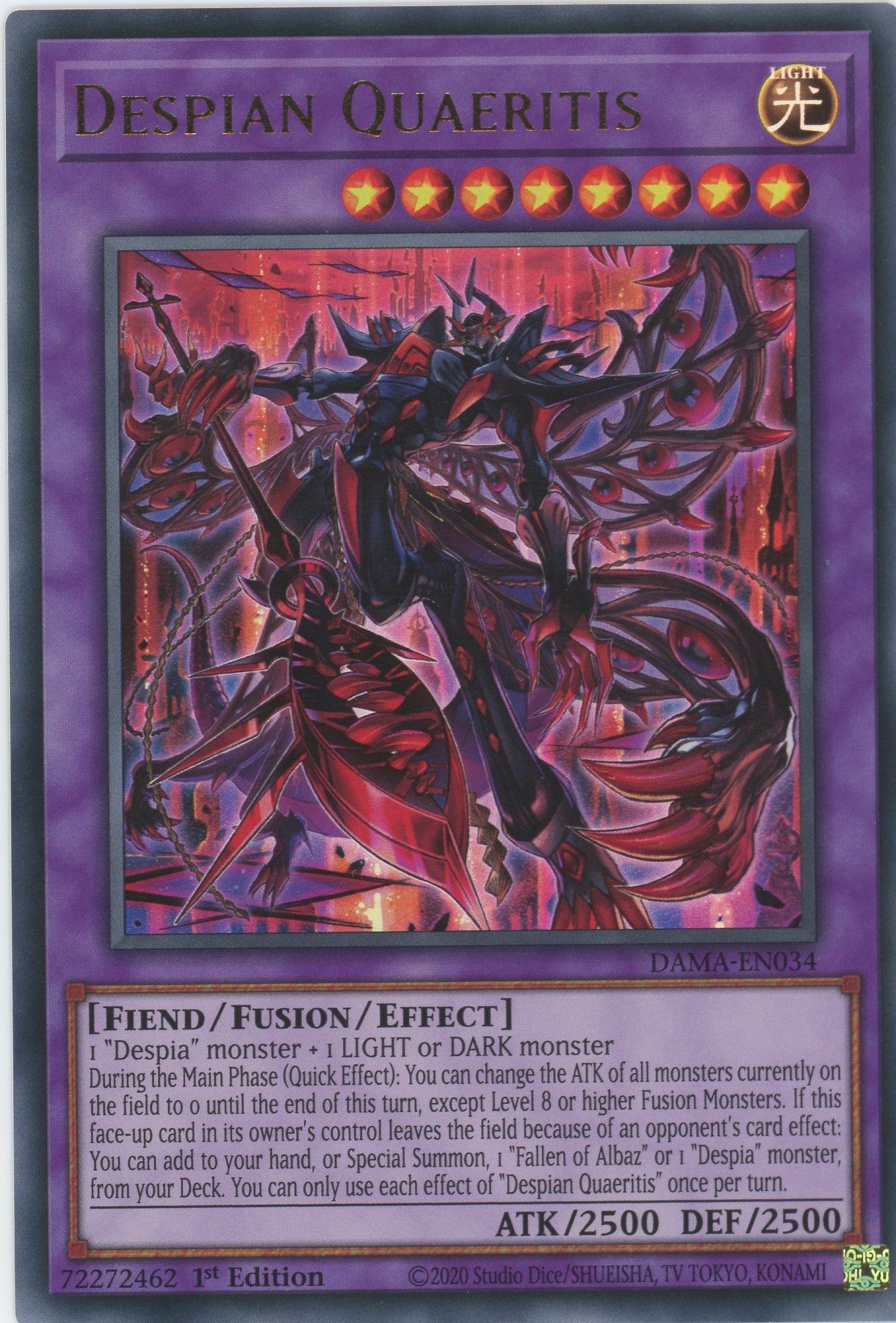 DAMA-EN034 - Despian Quaeritis - Ultra Rare - Effect Fusion Monster - Dawn of Majesty