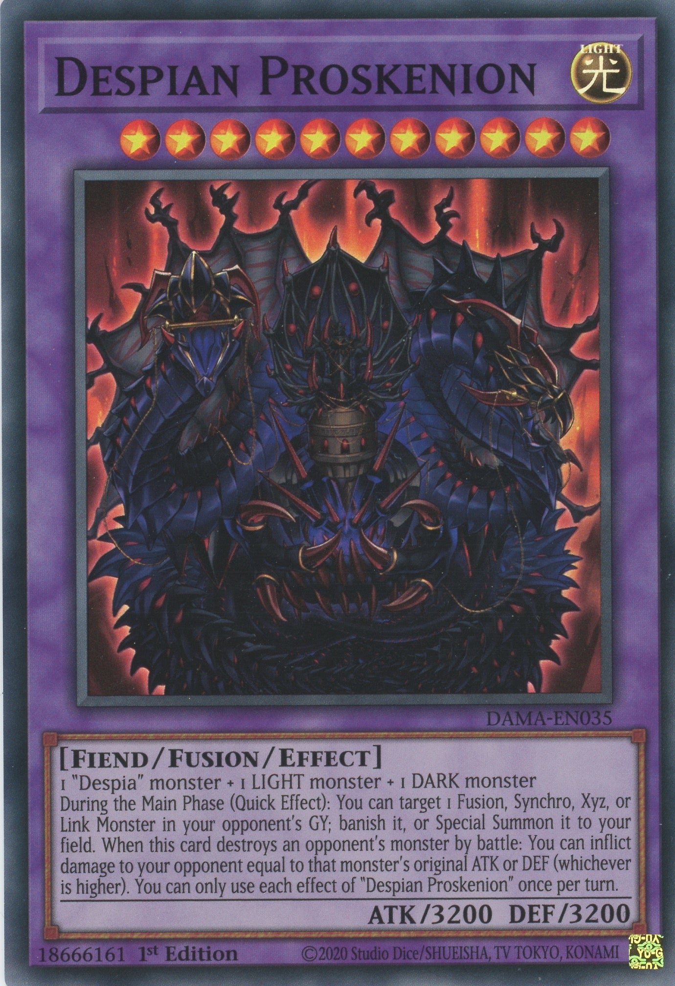 DAMA-EN035 - Despian Proskenion - Super Rare - Effect Fusion Monster - Dawn of Majesty