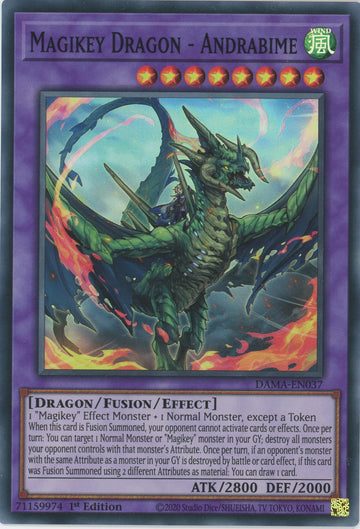 DAMA-EN037 - Magikey Dragon - Andrabime - Super Rare - Dawn of Majesty